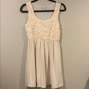 Cream Floral Dress- Size Large